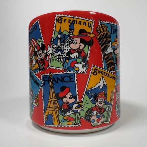 Disney World Travel Postage Stamp Mug/Cup Japan Ceramic Mickey Mouse VTG - Picture 9 of 16